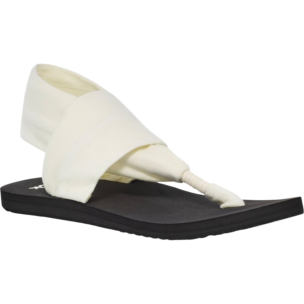 Sanuk Sling Sandals / Flip-Flops - NWT Womens 7 Off White / Black - #48313-A8